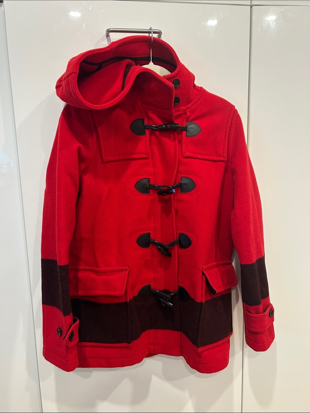 Red Hudson’s Bay Paddington Bear Olympic WoolHooded Toggle Coat